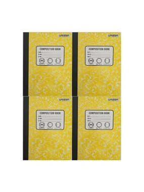 Lot Of 4 New Unison Yellow Composition Notebooks 80 Sheets Wide Ruled